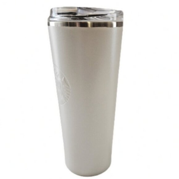 Starbucks Pearl Ice Opal Tumbler Glitter White Stainless Steel Cold Travel 16oz - Picture 3 of 14